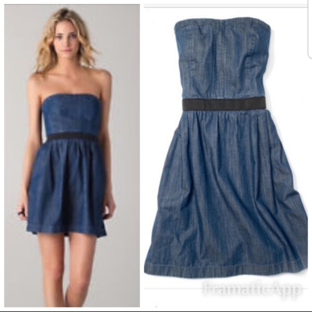 CLUB MONACO strapless demin dress